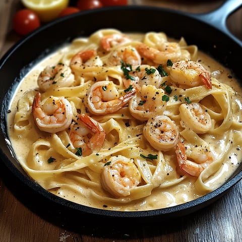 Cremige Heirats Shrimp Pasta