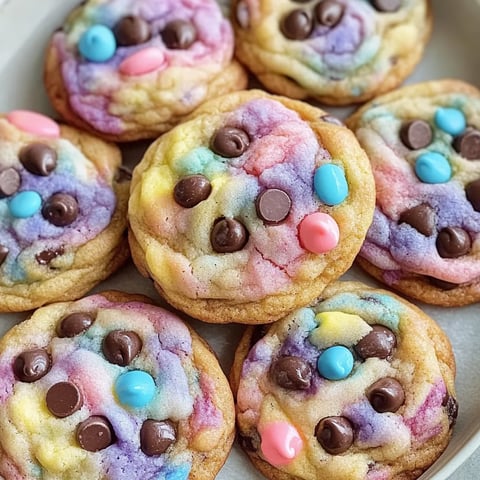 Marmorierte Oster Schoko-Cookies