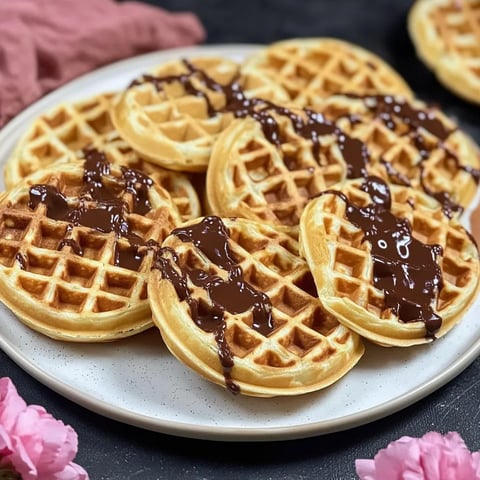 Goldbraune fluffige Waffeln