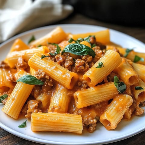 Cremige Wurst Rigatoni
