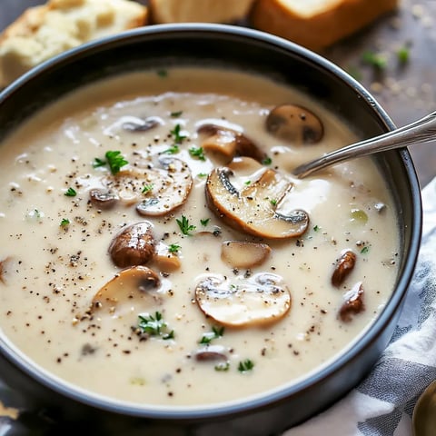 Köstliche Selbstgemachte Cremige Pilzsuppe