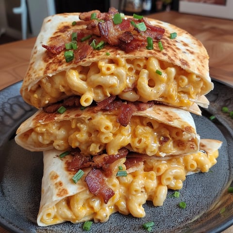 Ein Stapel knuspriger Bacon Ranch Mac Cheese.