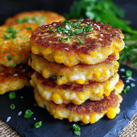 Ein Stapel von Käse-Maisküchle.