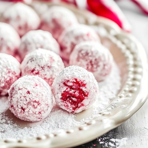 Ein Teller mit Pfefferminz Schnee Keksen.