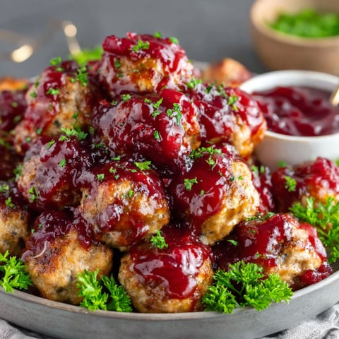 Ein Teller mit Fleischbällchen und Soße darauf.