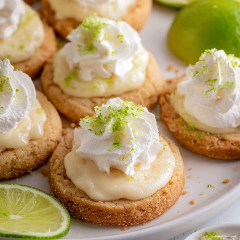 Ein Teller voller Kekse mit weißer Schlagsahne obendrauf.