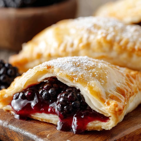 A close up of a blackberry hand pie.