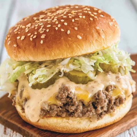 A Big Mac Sloppy Joes sandwich.