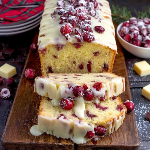 A slice of Christmas Cranberry Pound Cake.