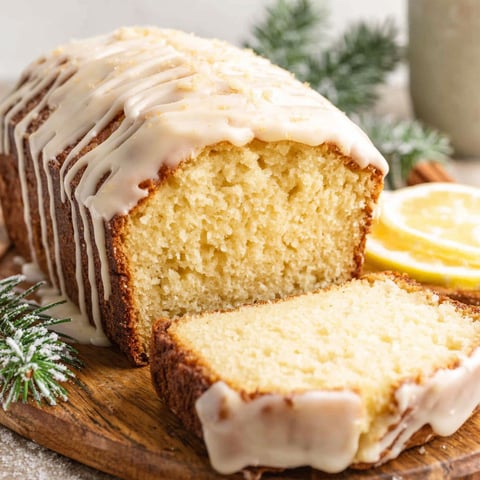 A slice of vintage eggnog bread.