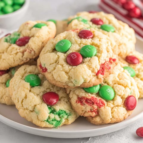A plate of cookies with green and red decorations.