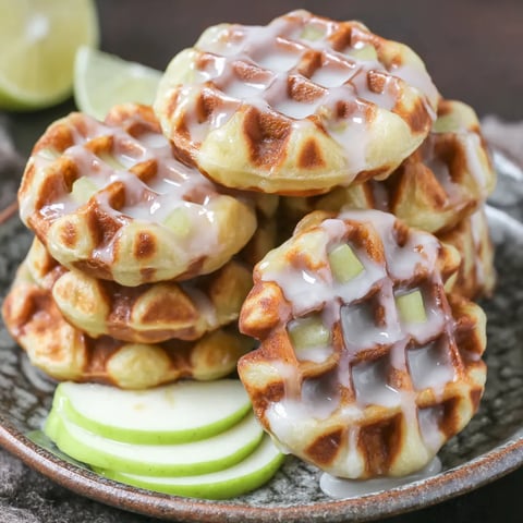 Mini Apple Fritter Waffle Donuts